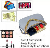 PU women's LATNIX sling bag, gold chain strap, one main compartment, solid net pattern, trendy accessory